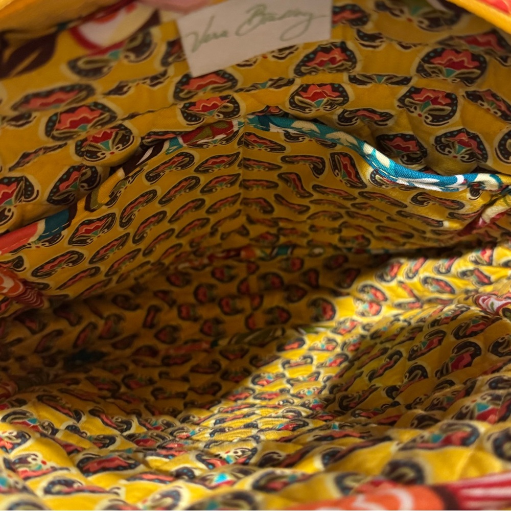 Vera Bradley Provençal Backpack Yellow Paisley Floral - Picture 6 of 8